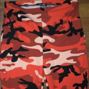 -Fashion Nova red camo biker shorts